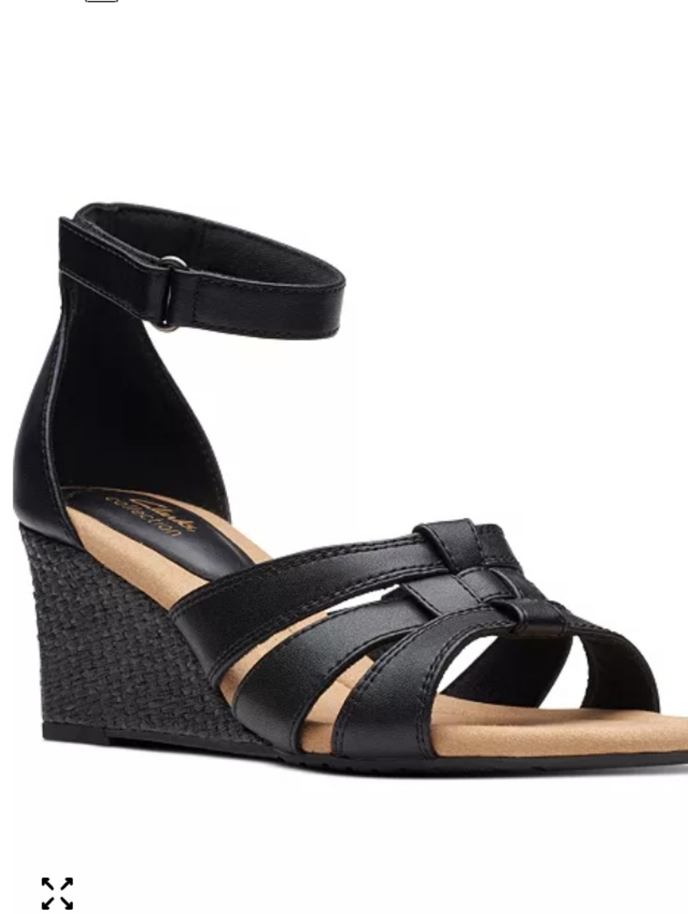 Clarks Kyarra Joy Ankle-Strap Woven Wedge Sandals SIZE 8 1/2  W WOMENS NWT